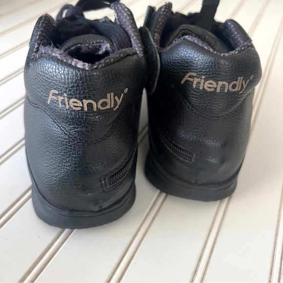 Friendly Adaptive Shoes Men's Medimoto Mid-Top Black Leather Shoe 10WW MENS - Picture 6 of 14